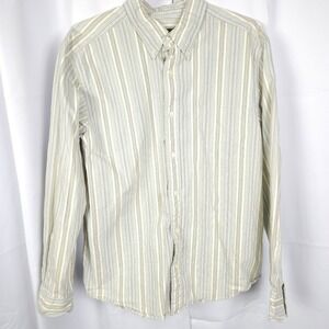 Eddie Bauer Long Sleeve Striped Button Down Shirt Men's Large Multi-Color